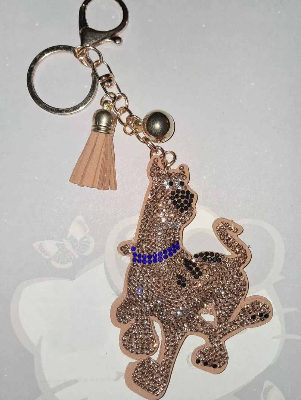 New! Scooby Doo Rhinestone Keychain With Tassel